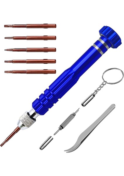 5'i 1 Arada Mini Tornavida, Gözlük Tornavidası, Mavi (Yurt Dışından)