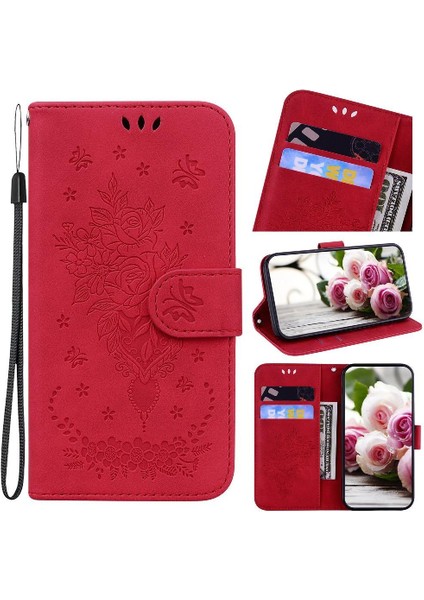 Oppo Reno 13 5g Kabartma Gül Çiçekler Için Kılıf Kickstand Cüzdan Kılıf Kart Pu (Yurt Dışından) modelleri