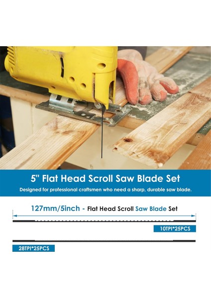 50 Paket Düz Uçlu Dekupaj Testeresi Bıçakları 5 Inç Dekupaj Testeresi 10 Tpı 28 Tpı (Yurt Dışından) fiyatları