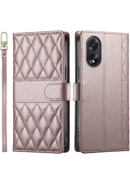 Oppo A38 4g Darbeye Deri Kılıf Çift Sapanlar Zarif Için Flip Case (Yurt Dışından)
