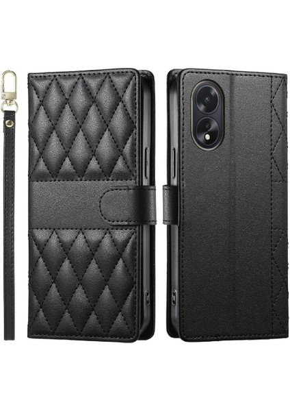 Oppo A38 4g Darbeye Deri Kılıf Çift Sapanlar Zarif Için Flip Case (Yurt Dışından)