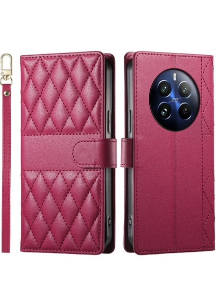 Realme 12 Pro 5g Darbeye Dayanıklı Cüzdan Çift Sapanlar Zarif Kılıf Için Flip Case (Yurt Dışından)
