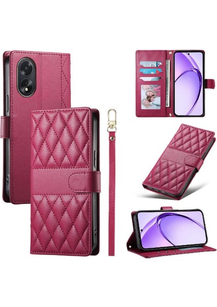 Oppo A38 4g Darbeye Deri Kılıf Çift Sapanlar Zarif Için Flip Case (Yurt Dışından)