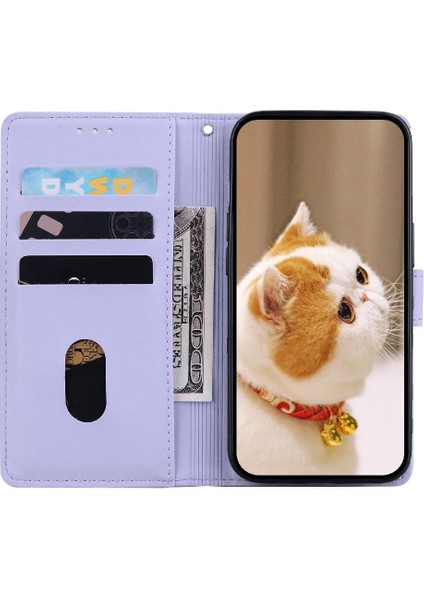 Oppo Reno 13 5g Kedi Rfıd Deri Cüzdan Kart Yuvası Tutucu Için Flip Case (Yurt Dışından) modelleri