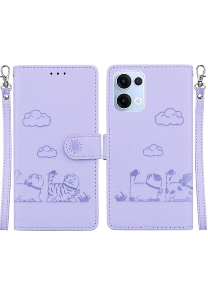 Oppo Reno 13 5g Kedi Rfıd Deri Cüzdan Kart Yuvası Tutucu Için Flip Case (Yurt Dışından) indirimleri