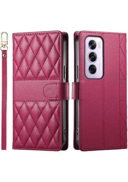 Oppo Reno 12 Pro 5g Zarif Darbeye Deri Kılıf Çift Için Flip Case (Yurt Dışından) modelleri
