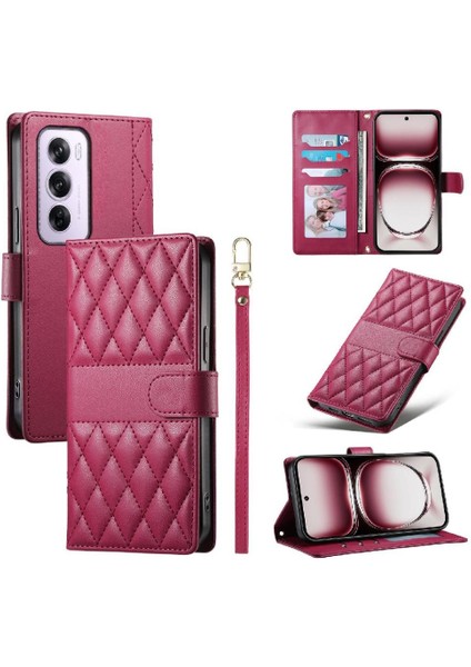 Oppo Reno 12 Pro 5g Zarif Darbeye Deri Kılıf Çift Için Flip Case (Yurt Dışından) fırsatları