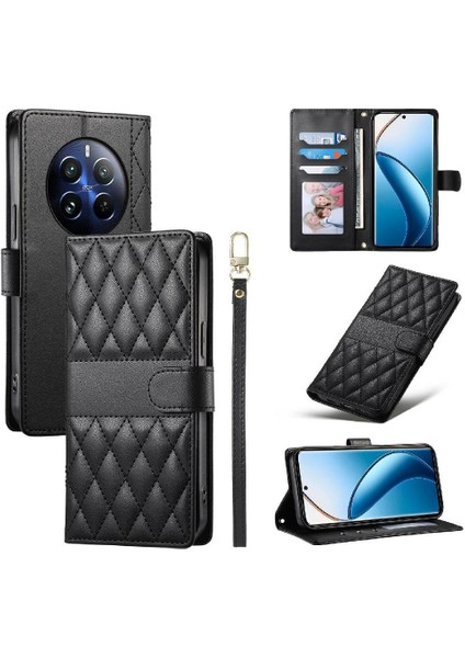 Realme 12 Pro 5g Darbeye Dayanıklı Cüzdan Çift Sapanlar Zarif Kılıf Için Flip Case (Yurt Dışından)