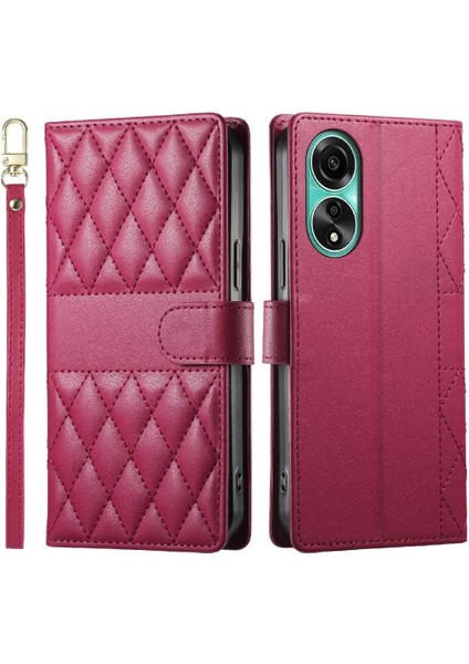 Oppo A78 4g Cüzdan Için Flip Case Zarif Çift Sapanlar Darbeye Deri (Yurt Dışından) modelleri