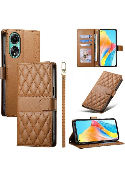 Oppo A78 4g Cüzdan Için Flip Case Zarif Çift Sapanlar Darbeye Deri (Yurt Dışından)