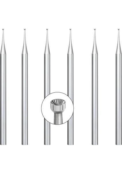 6 Adet 1mm Yuvarlak Bardak Freze - 3/32 Inç Saplı Tel Yuvarlatma Uçları (Yurt Dışından)
