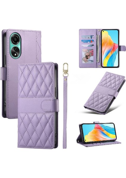 Oppo A78 4g Cüzdan Için Flip Case Zarif Çift Sapanlar Darbeye Deri (Yurt Dışından)