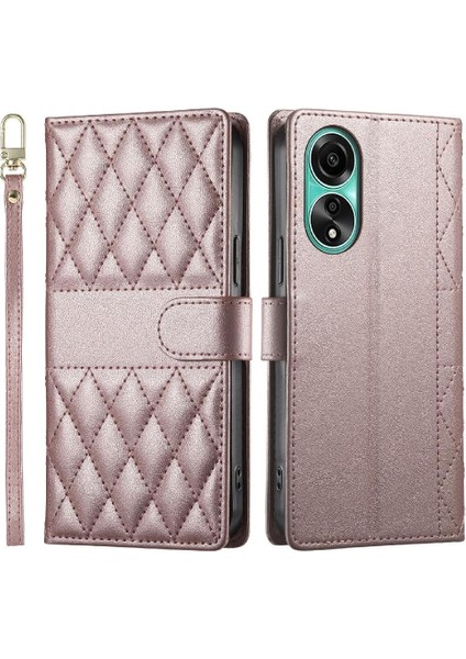 Oppo A78 4g Cüzdan Için Flip Case Zarif Çift Sapanlar Darbeye Deri (Yurt Dışından)