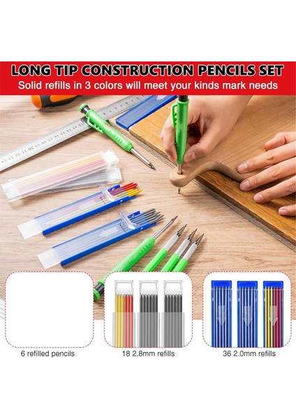 Mimar Dıy Projeleri Için Carpenter Mekanik Kalem 2'si 1 Arada Set (Yurt Dışından) indirimleri