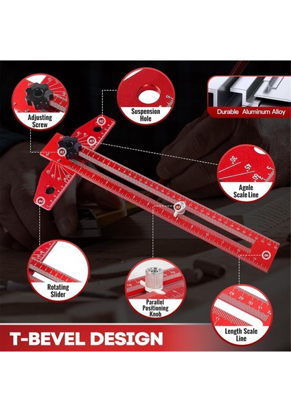 Ayarlanabilir Ağaç Işleme Çizici Işaretleme Çizgisi Cetveli, (Yurt Dışından) fırsatları