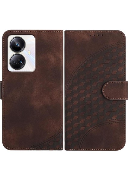Realme 10 Pro Plus Pu Deri Flip Kapak Geometrik Desen Için Flip Case (Yurt Dışından)