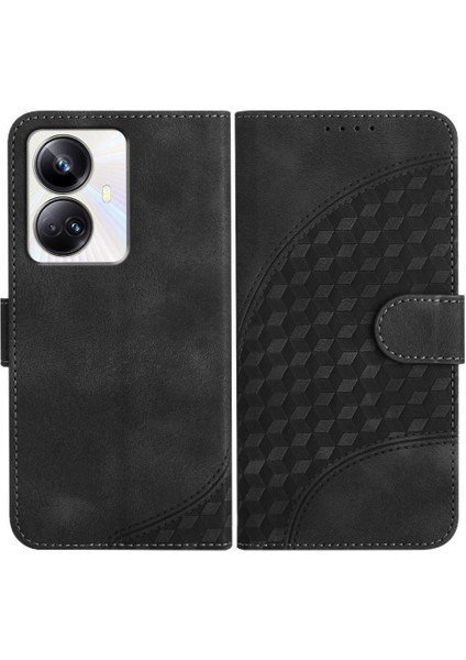 Realme 10 Pro Plus Pu Deri Flip Kapak Geometrik Desen Için Flip Case (Yurt Dışından)