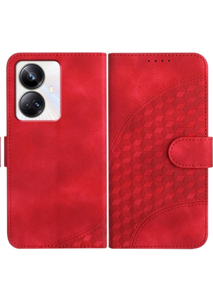 Realme 10 Pro Plus Pu Deri Flip Kapak Geometrik Desen Için Flip Case (Yurt Dışından)