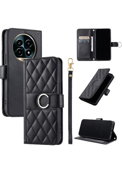Realme 13 Pro Manyetik Kart Yuvaları Tutucu Pu Deri Bilek Için Flip Case (Yurt Dışından)