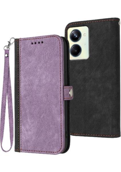 Realme 10 Pro Kickstand Koruyucu Cüzdan Pu Deri Manyetik Için Kılıf (Yurt Dışından)
