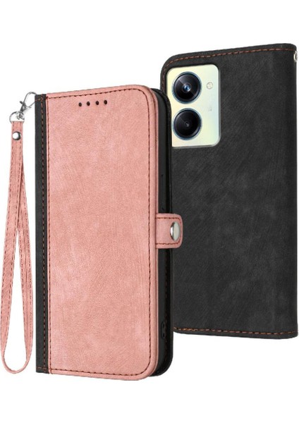 Realme 10 Pro Kickstand Koruyucu Cüzdan Pu Deri Manyetik Için Kılıf (Yurt Dışından)