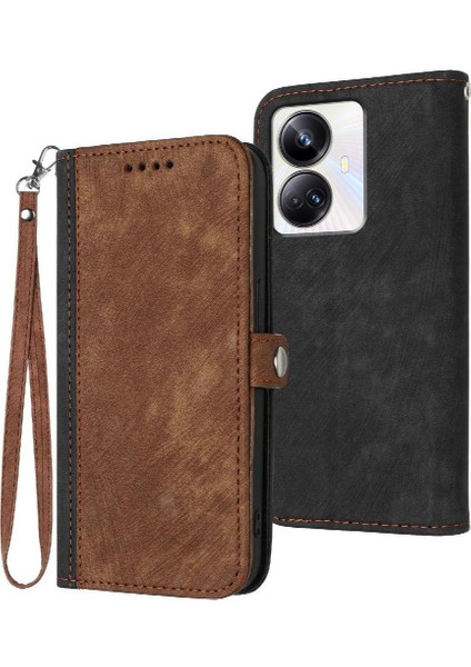 Realme 10 Pro Plus Flip Folio Kitap Pu Deri Manyetik Kapatma Için Kılıf (Yurt Dışından)