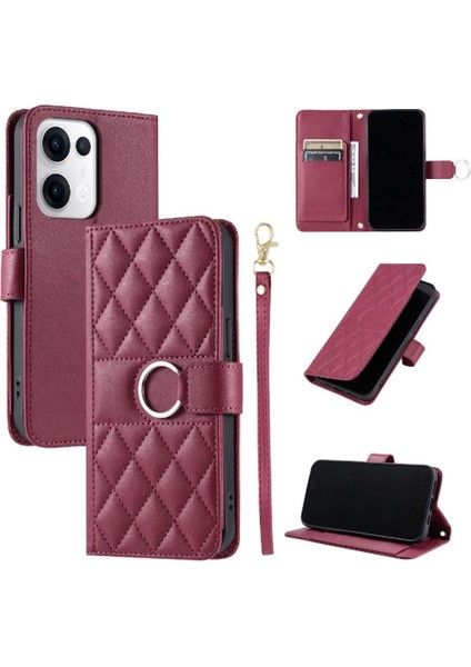 Oppo Reno 13 5g Pu Deri Koruyucu Manyetik Kart Yuvaları Için Flip Case (Yurt Dışından)