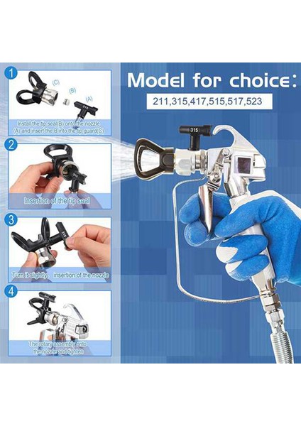 14 Adet Uç, Tersinir Havasız Boya Püskürtme Uçları (Yurt Dışından) indirimleri