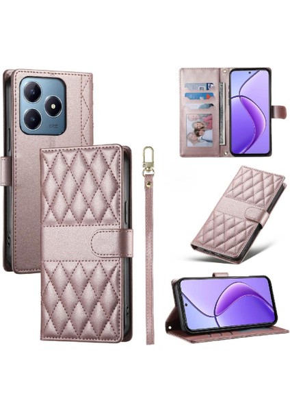 Realme C63 4g Darbeye Dayanıklı Cüzdan Çift Sapanlar Zarif Deri Için Flip Case (Yurt Dışından) modelleri