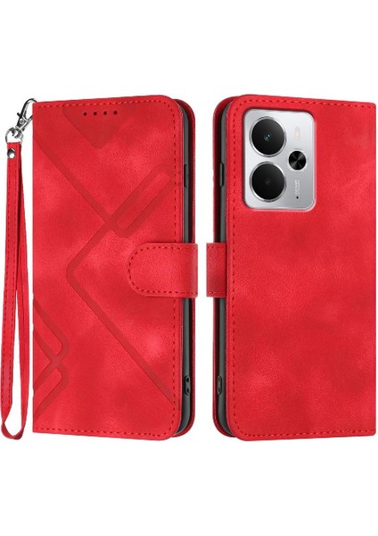 Realme 14 5g Flip Cüzdan Manyetik Kapak Için Flip Case Pu Deri Kart Ile (Yurt Dışından)