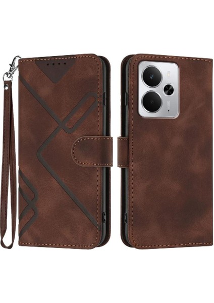 Realme 14 5g Flip Cüzdan Manyetik Kapak Için Flip Case Pu Deri Kart Ile (Yurt Dışından)