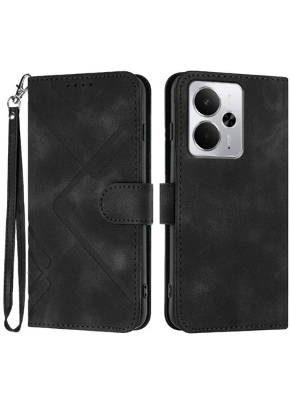 Realme 14 5g Flip Cüzdan Manyetik Kapak Için Flip Case Pu Deri Kart Ile (Yurt Dışından)