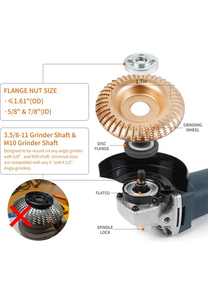 5 Adet Açı Taşlama Makinesi Ahşap Oyma Diski Seti, 5/8 Inç Mil ile (Yurt Dışından) modelleri