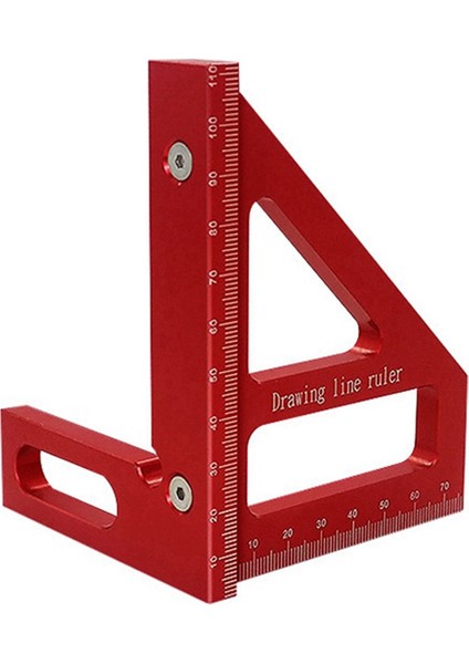 Çok Açı Metrik Ahşap Işleme Cetveli Çizgi Çizim Açı Cetveli Kırmızı (Yurt Dışından)