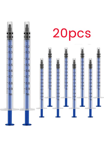 20 Adet 1cc Şırıngalar + Kapaklar 1ml Plastik Şırınga Tek Tek Mühürlü (Yurt Dışından) fiyatları