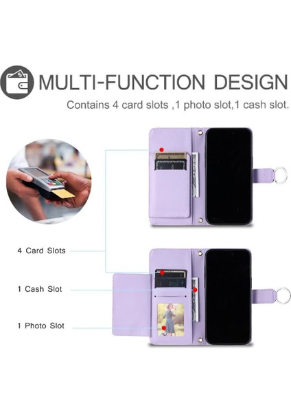 Oppo A78 4g Pu Deri Bilek Kayışı Koruyucu Manyetik Kart Için Flip Case (Yurt Dışından) modelleri