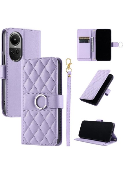 Oppo Reno 10 5g Bilek Kayışı Pu Deri Koruyucu Manyetik Için Flip Case (Yurt Dışından)