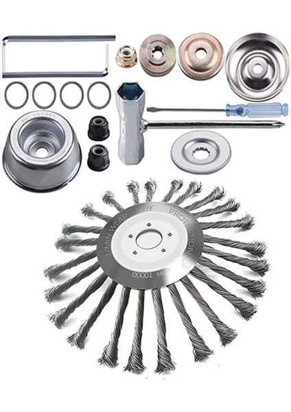 Adaptörlü 10 Inç Çelik Tel Döner Ot Fırçası (Yurt Dışından)