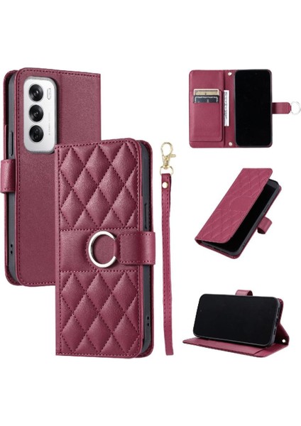 Oppo Reno 12 5g Koruyucu Kart Yuvaları Tutucu Manyetik Bilek Için Flip Case (Yurt Dışından)