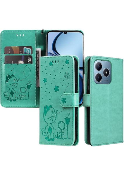 Kart Yuvası Pu Ile Realme C61 Slim Fit Dayanıklı Hafif Flip Case (Yurt Dışından)