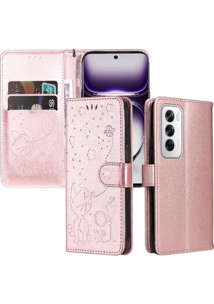 Kart Yuvası Ile Oppo Reno 12 5g Slim Fit Dayanıklı Hafif Için Flip Case (Yurt Dışından)
