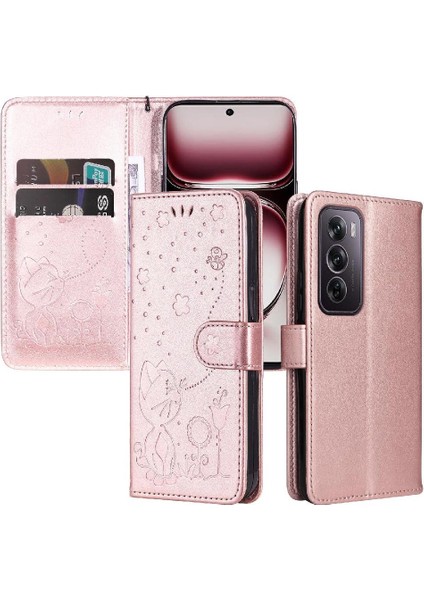 Kart Yuvası Pu Ile Oppo Reno 12 Pro 5g Dayanıklı Hafif Için Flip Case (Yurt Dışından)