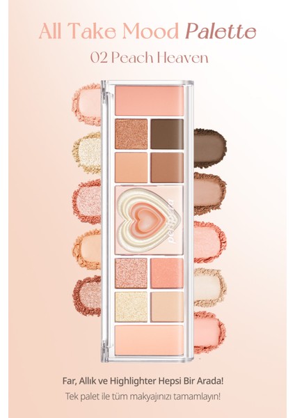 Çok Fonksiyonlu Makyaj Paleti PERIPERA All Take Mood Like Palette (02 Peach Heaven) (Peritage) fiyatları