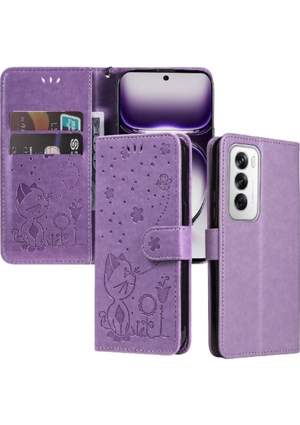 Kart Yuvası Ile Oppo Reno 12 5g Slim Fit Dayanıklı Hafif Için Flip Case (Yurt Dışından)