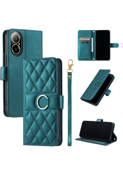 Realme C67 4g Manyetik Pu Deri Koruyucu Bilek Kayışı Için Flip Case (Yurt Dışından)
