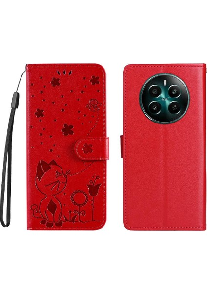 Realme 12 Plus Slim Fit Premium Pu Deri Malzeme Kapağı Için Flip Case (Yurt Dışından)