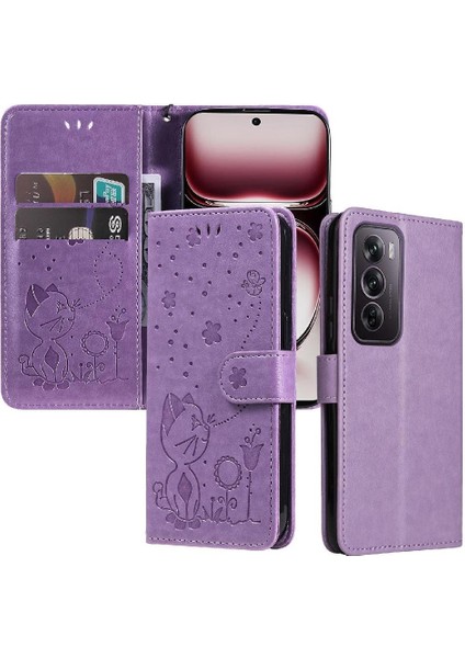 Kart Yuvası Pu Ile Oppo Reno 12 Pro 5g Dayanıklı Hafif Için Flip Case (Yurt Dışından)