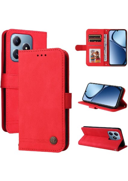 Realme C61 Darbeye Dayanıklı Uzun Kayış Kısa Kayış Cüzdan Kartı Için Flip Case (Yurt Dışından)