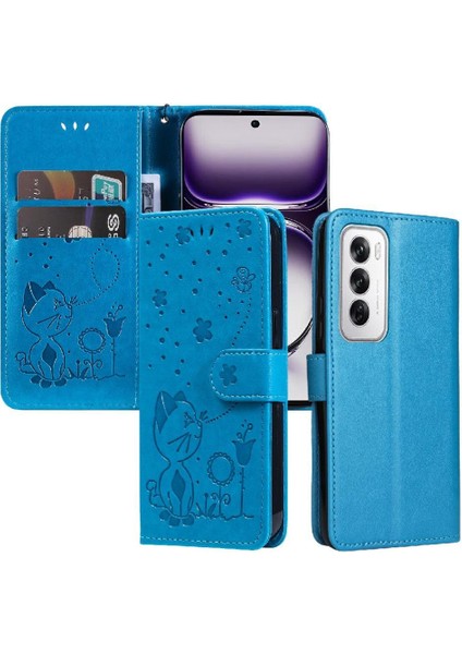 Kart Yuvası Ile Oppo Reno 12 5g Slim Fit Dayanıklı Hafif Için Flip Case (Yurt Dışından)