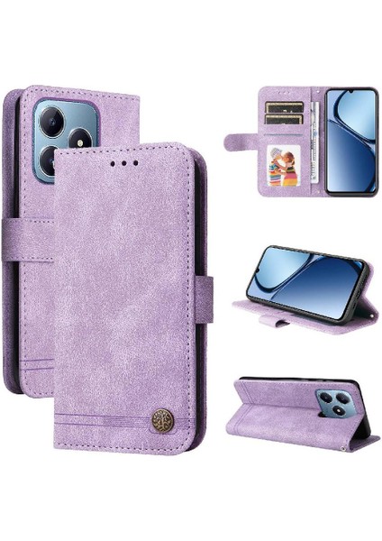 Realme C61 Darbeye Dayanıklı Uzun Kayış Kısa Kayış Cüzdan Kartı Için Flip Case (Yurt Dışından)